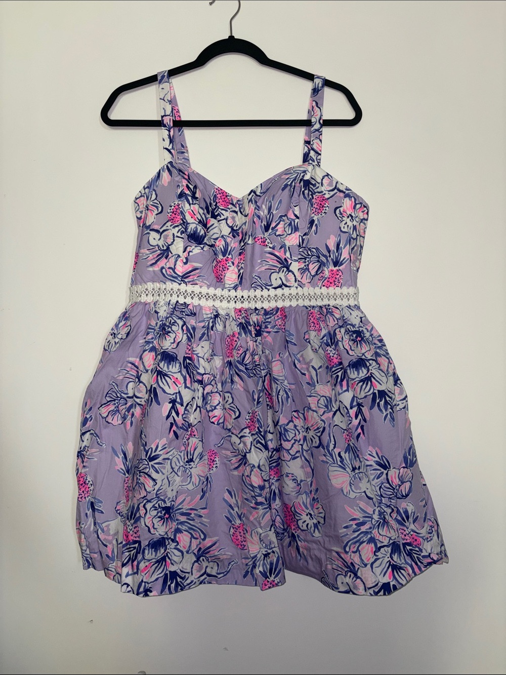 Lily Pulitzer' Lavender Floral Sundress with Lace Waist
